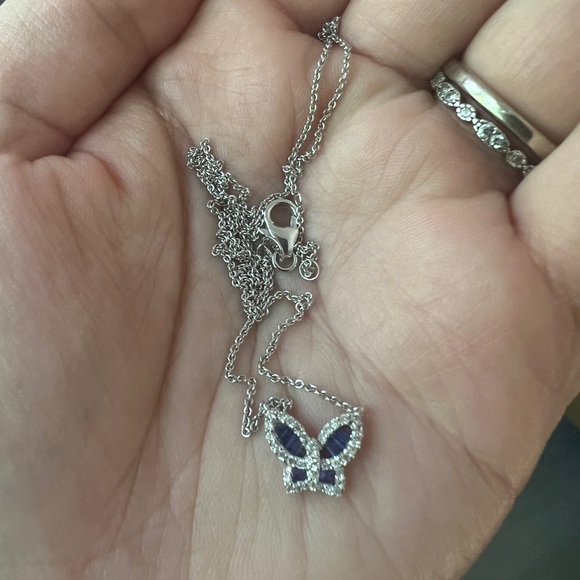Nicole rose jewelry diamond purple sapphire butterfly necklace - Picture 4 of 16
